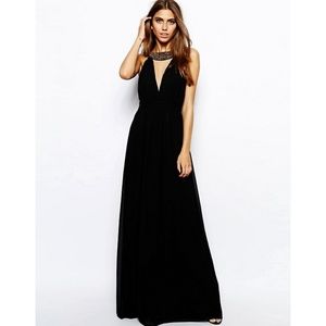 Little Mistress Tall Embellished Deep V Neck Maxi